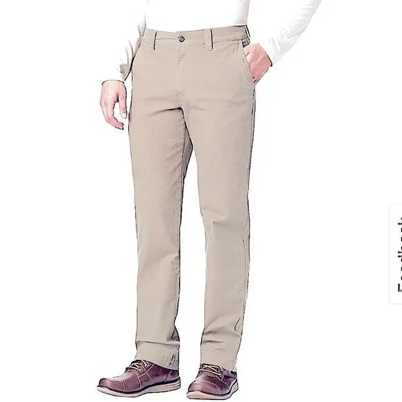 Columbia Men’s ROC II Flat Front Khaki Pants: Sand 35x29 - Picture 2 of 14